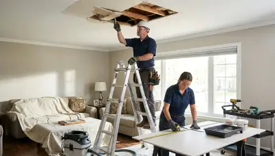 Ceiling water damage repair in Eugene, OR by 24/7 water damage restoration team