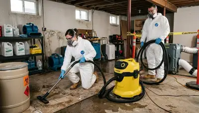 Sewage cleanup crew in Eugene, OR removing wastewater after a home backup