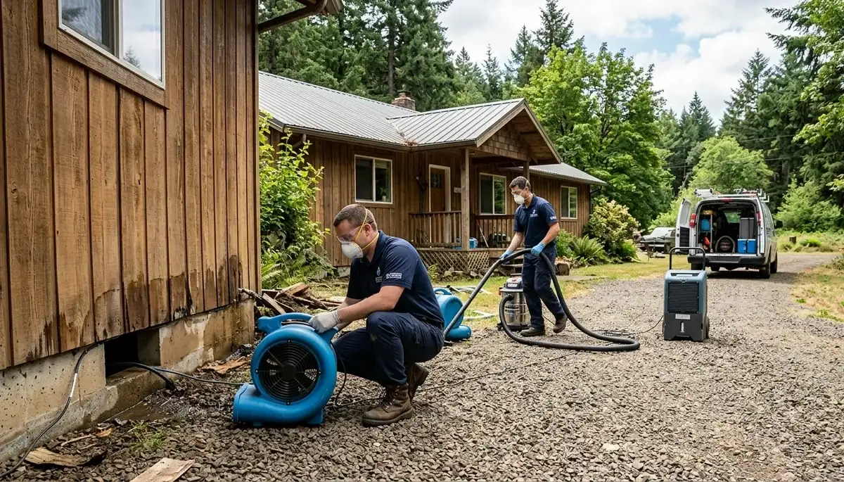 Water damage restoration team serving Eugene, OR with professional emergency cleanup services