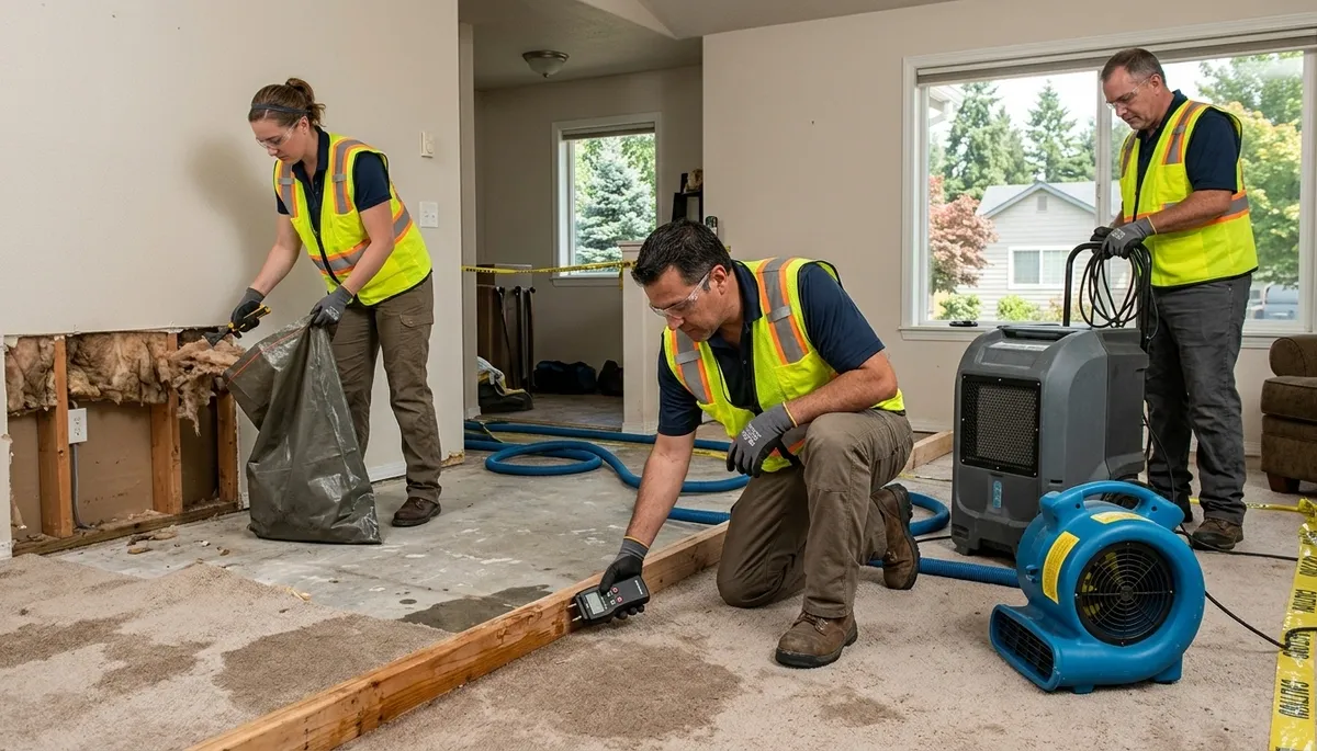 Water damage restoration team serving Eugene, OR for fast emergency cleanup and repairs
