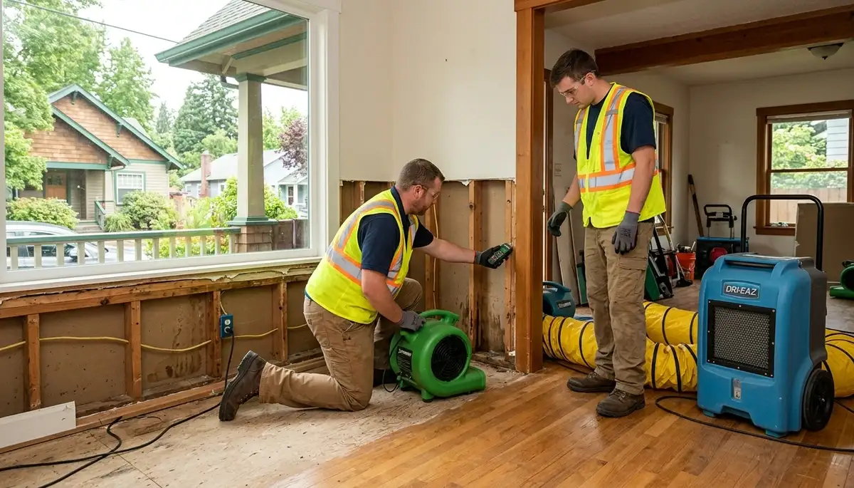 Water damage restoration team serving Eugene, OR, for emergency cleanup and repairs