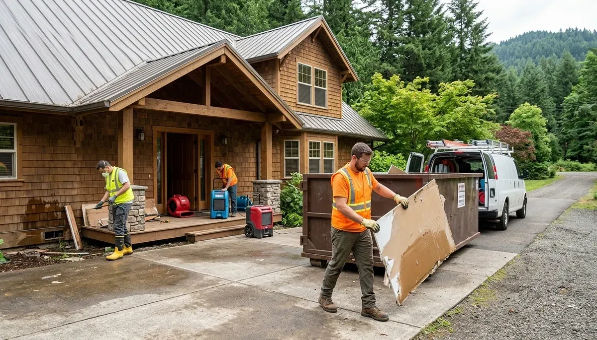 Water damage restoration team serving Eugene, OR for emergency water cleanup and repair