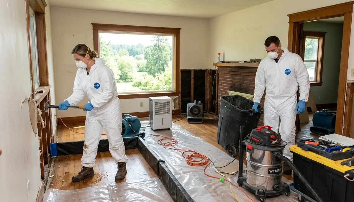 Water damage restoration team serving Eugene, OR for emergency cleanup and drying services