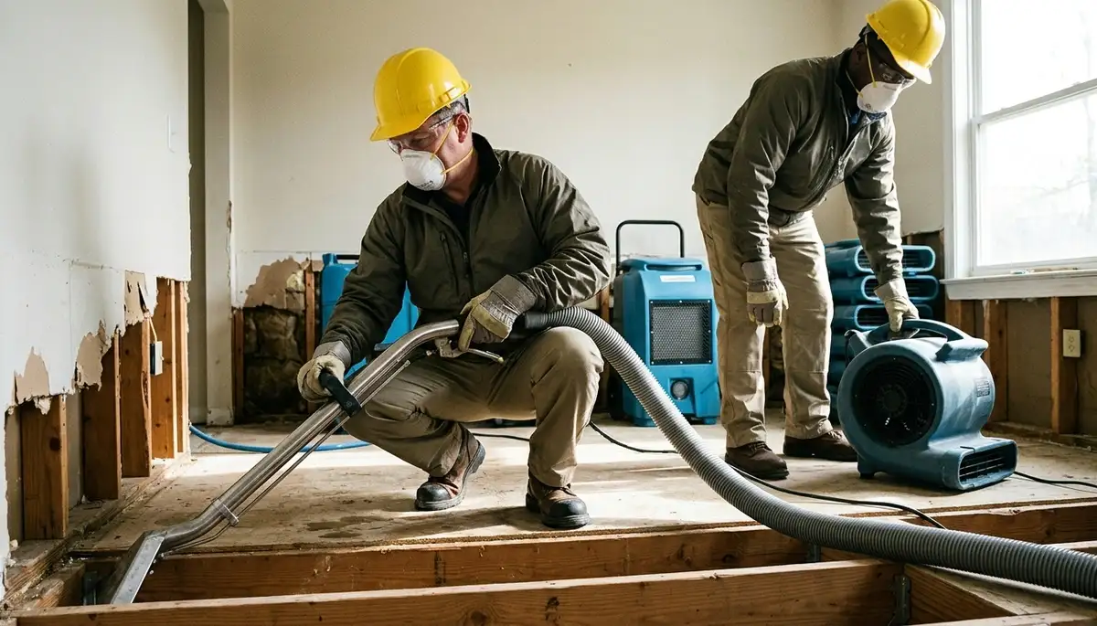 Water damage restoration crew serving Eugene, OR homes with 24/7 emergency response